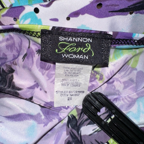 Shannon Ford Woman Y2K Vintage Tag Floral Top Size 2X Purple Blue - Picture 6 of 10